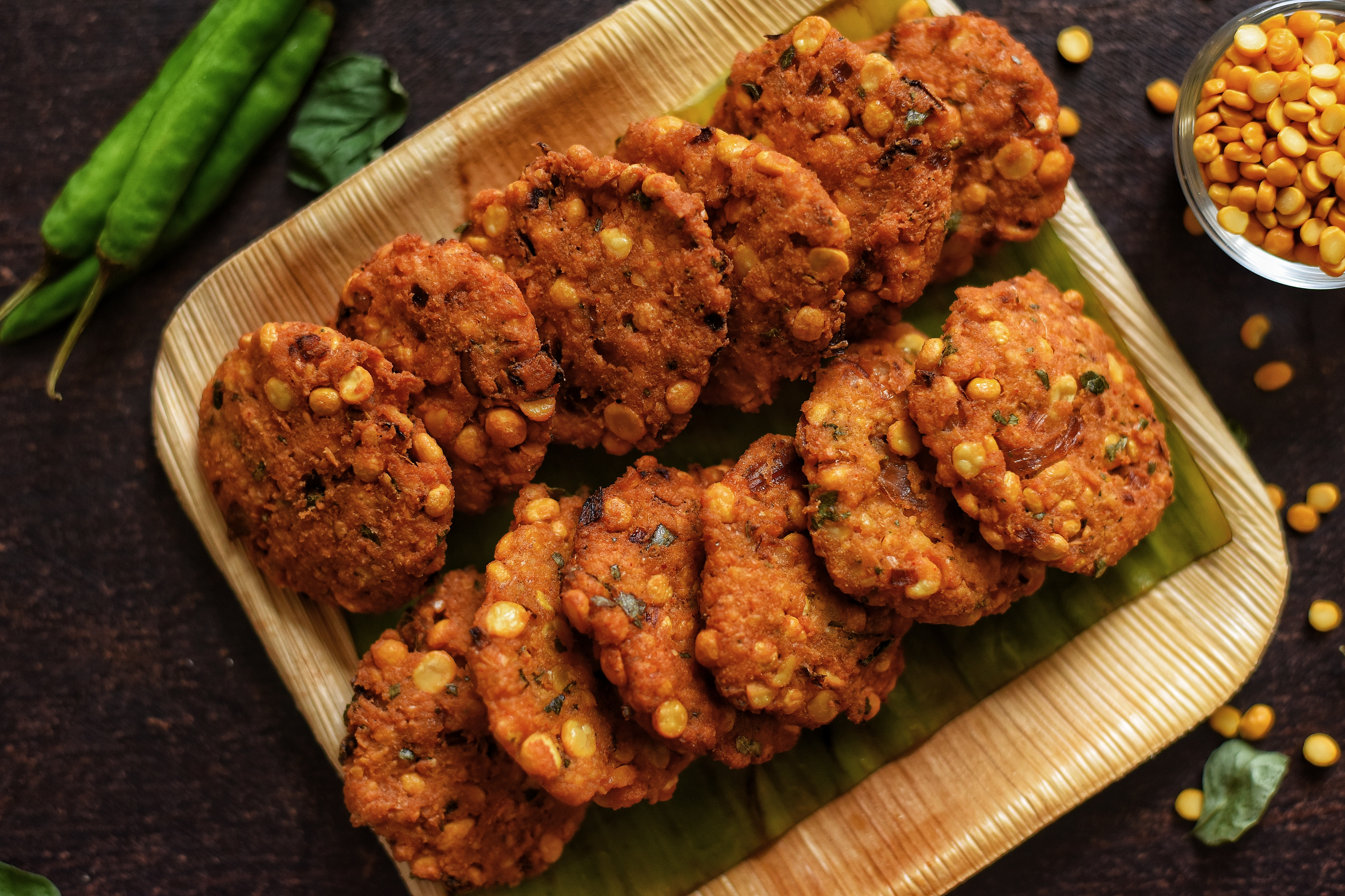 Air fryer chickpea and lentil snack crackers (Masala Vada inspired)